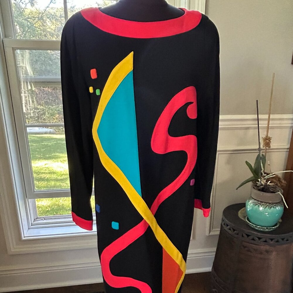 Vintage Graffiti by Fabrice Simon "art to wear" Dress ~ Women's Size 14
